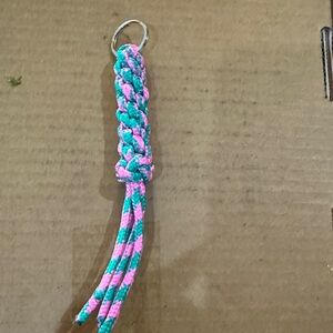 Vibrant Braided Keychain - Pink and Blue